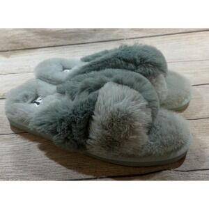 NEW Corkys Snuggle Sage Mint Sandals Slippers Slides Fuzzy Shoes Sz 8 NIB